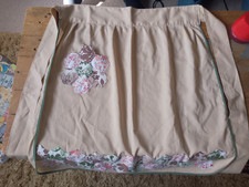 Vintage Half Apron Hand Embroidered Flower Patchwork design