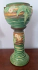 Roseville Pottery Luffa Jardiniere MINT with Bonus Damaged Pedestal