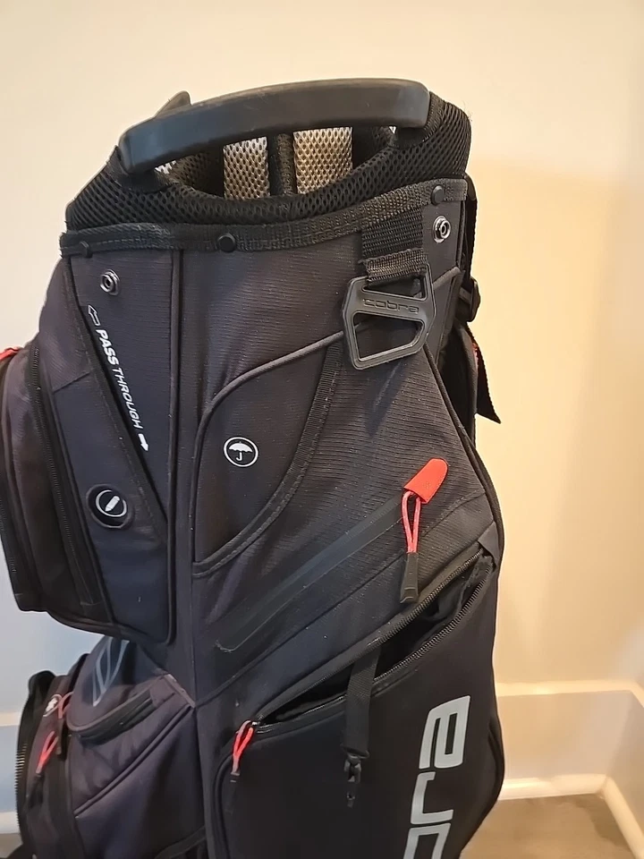 Сумка для гольфкара Cobra Ultralight 14-полосная клюшка 7 карманов черная/красная с дождевым чехлом - Изображение 3 из 4