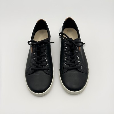 ECCO Soft 7 Sneaker Women 11 Black Leather Lace Up Low Top 43000301001