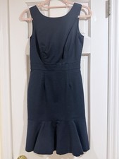 Banana Republic Black Sheath Knee Length Dress Round Neck Solid Sleeveless Women