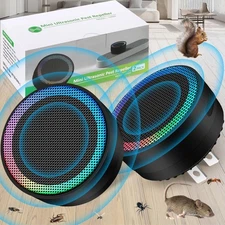2X Ultrasonic Mouse Repeller Indoor Plug-In Mouse Preventer Device Roach Rodent