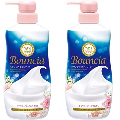 Cow Bouncia Premium Moist Body Wash White Soap Scent 480ml Japan - 2 Pack - New