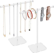 Jewelry Stand Necklace 2 Tower, Clear Holder