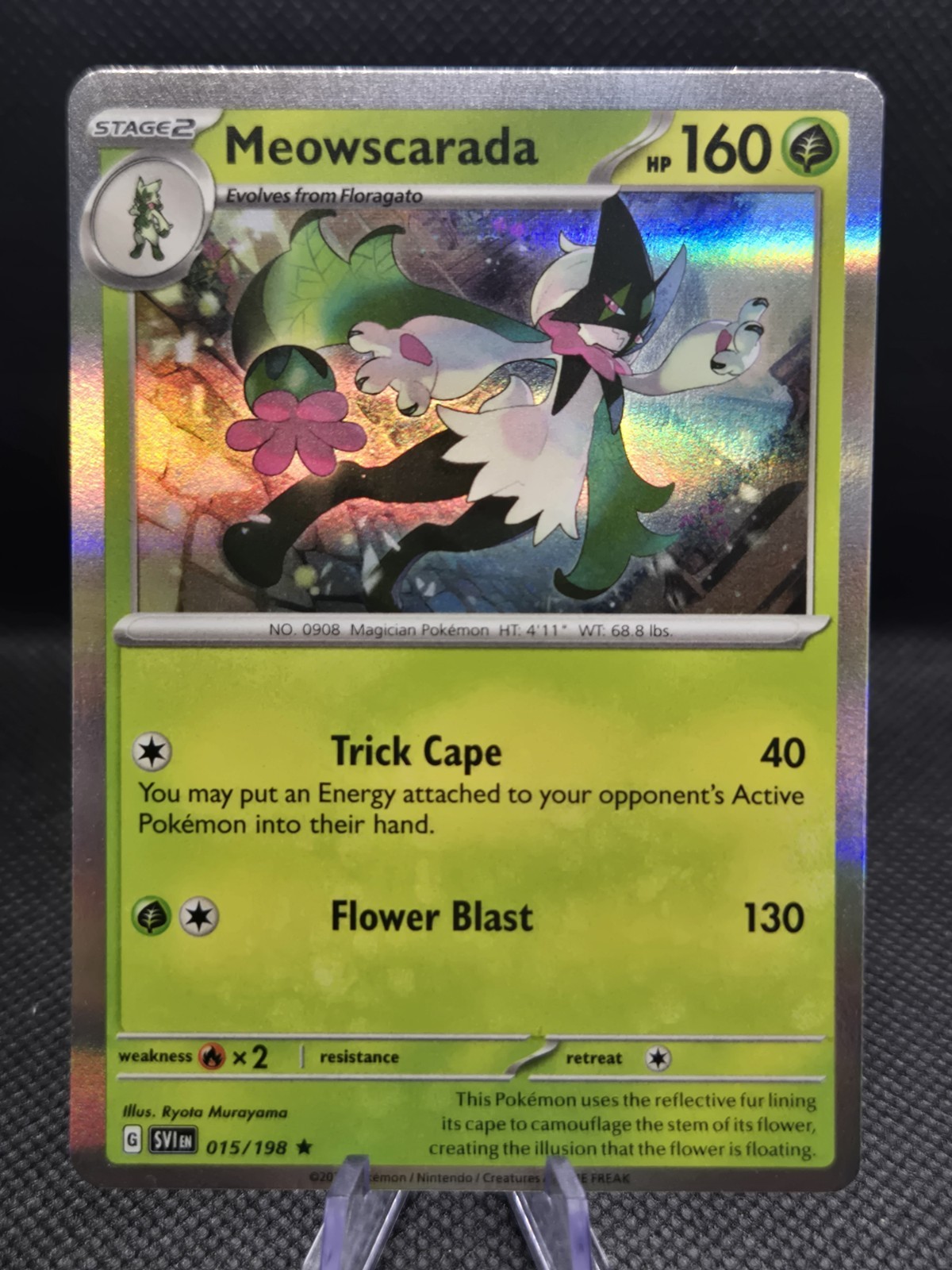 Meowscarada 015 / 198  Pokemon Scarlet Violet Promos  Near Mint Cosmos Holo Rare