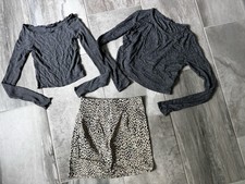 Brandy Melville Lot Grey sweater long sleeve and Skirt one size only
