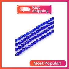 400pcs Czech 8mm Faceted Bicone Crystal Glass Loose Beads Spacer Bulk Cobalt Blu