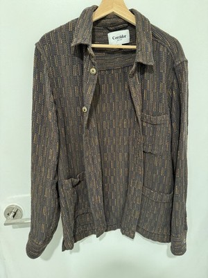 CORRIDOR RAINBOW WEAVE OVERSHIRT IN BROWN - M - Slightly Used