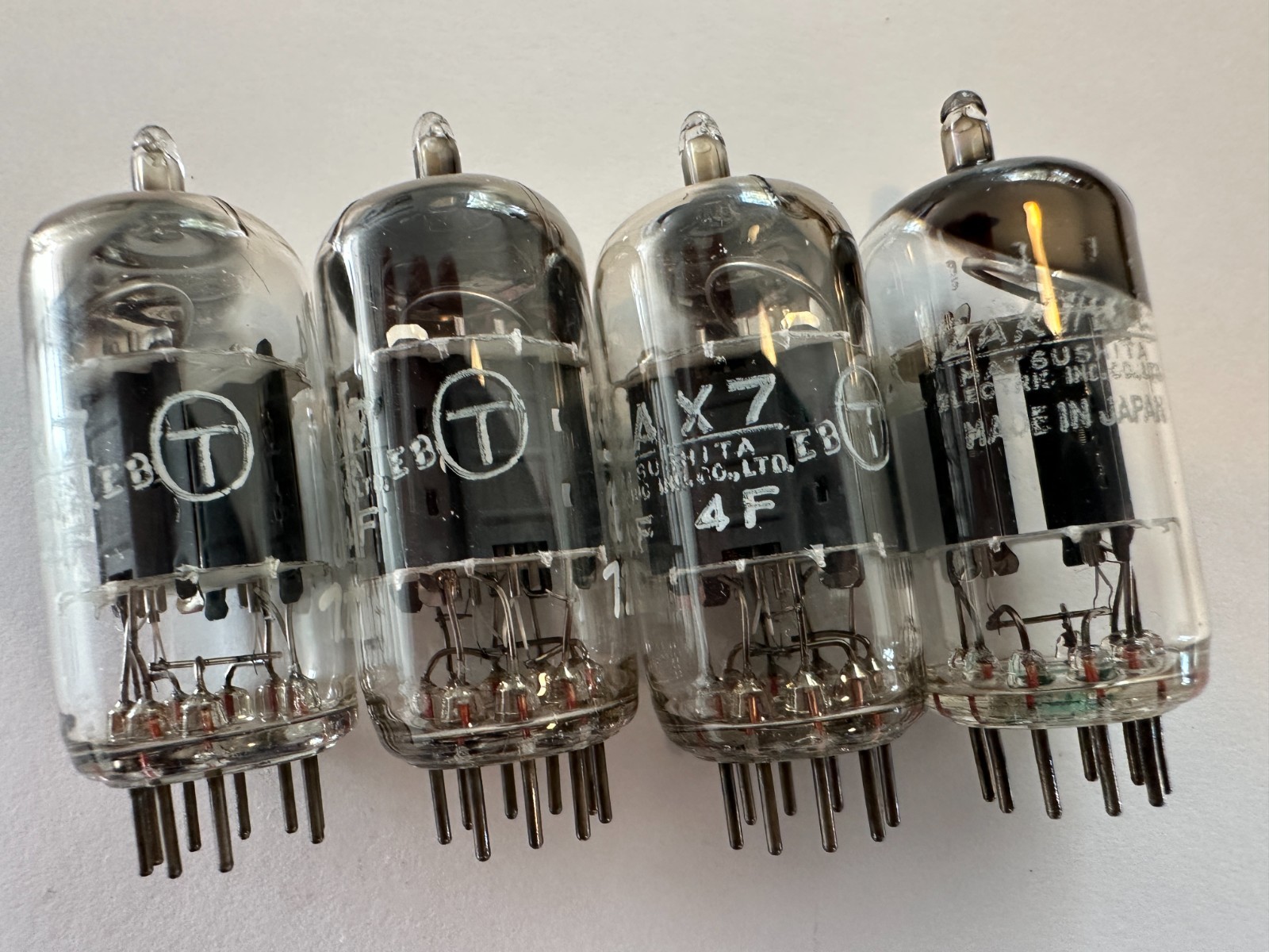 Vintage MATSUSHITA "MULLARD" ECC83 12AX7 45° O GETTER Tube Hi Fi Guitar Amp