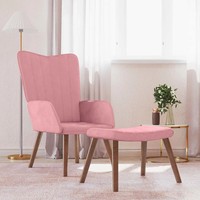 Relaxsessel Mit Hocker Samt Rosa Polstersessel Wohnzimmer Sessel