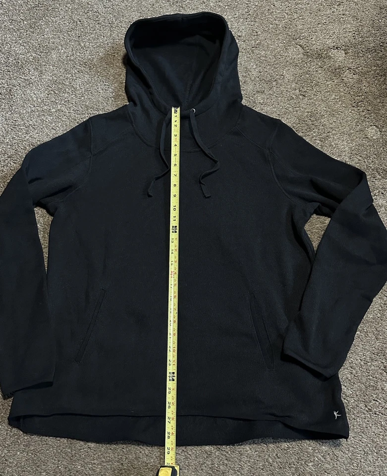 Danskin Women’s High Neck Hoodie Size Large XXL Black Pocketed Pullover - Image 2 of 4