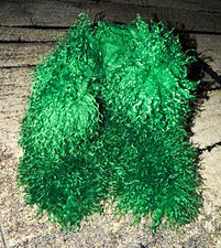 Women s Green Faux Fur Bootie Slippers Pull On Closed Toe Flat Size 10