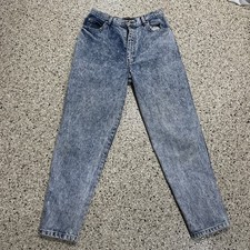 Sasson Vintage Size 26" waist Jeans Acid Wash Tapered Leg Bows Ankle No Stretch