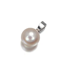 Auth Mikimoto Pendant Akoya Pearl 8.4mm Solitaire 18K 750 White Gold 