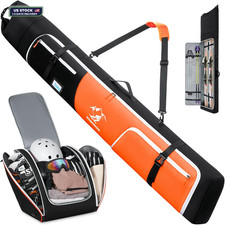 RAINSMORE Ski Bag and Boot Bag set Combo Fully Padded Ski Bags for Air Travel,