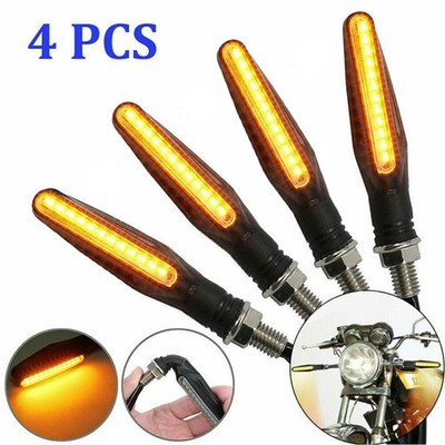4x LED Motorcycle Turn Signal Indicator Yellow Amber 24 Lights SMD Smoked Bright