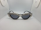 Luxury Black Cat Eye Tinted Sunglasses Rhinestone Jeweled 