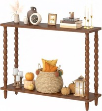 39.4'' Mid- Console Table, 2-Tier Entryway Table Sofa Table