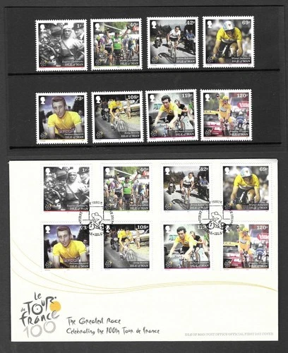 Isle of Man 2013 MNH Cent of The Tour de France (Cycle Race) sg 1837/44 & FDC