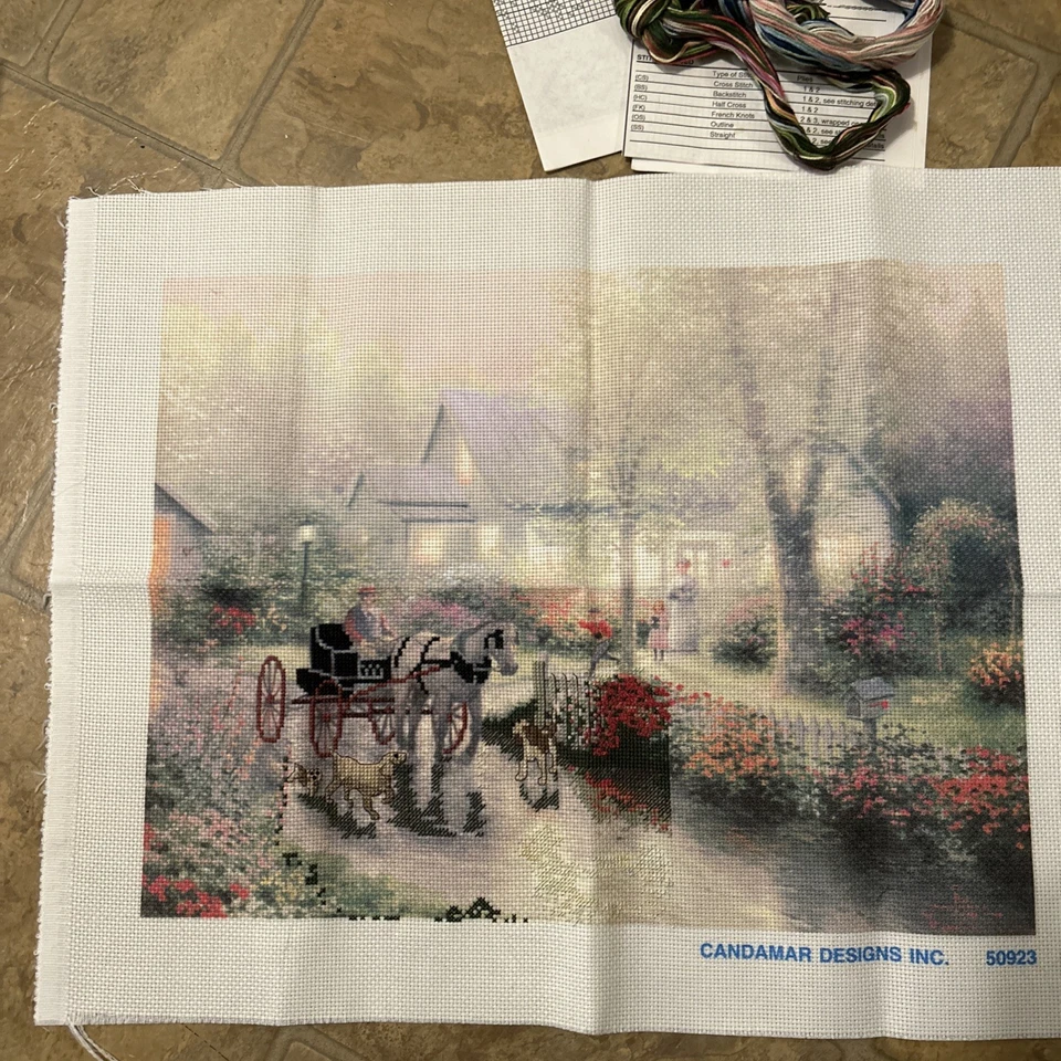 Thomas Kinkade Cross Stitch Kit Sunday Outing 50923. - Image 3 of 4