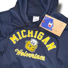 New Michigan Wolverines Hoodie Adult Large CHAMPION College Vault Sweatshirt
