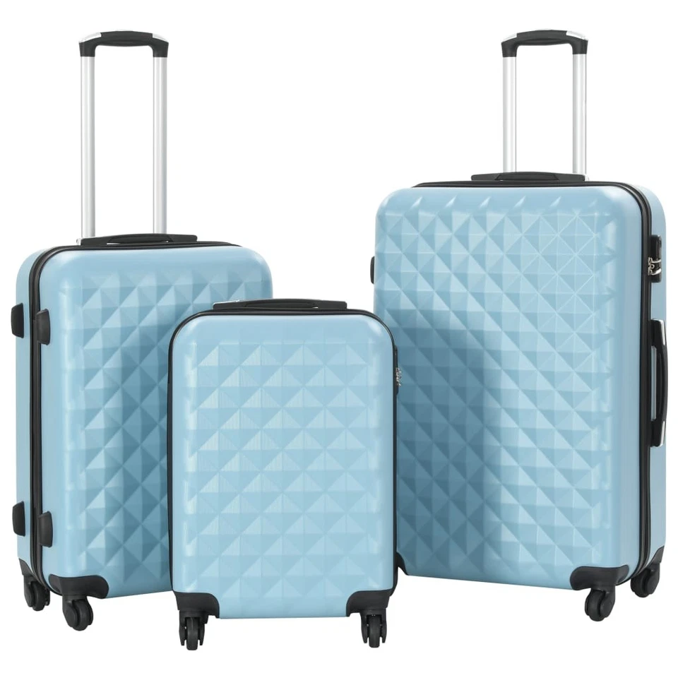 3x Trolley a Custodia Rigida Argento Lucido ABS Ruote Girevoli Valigie vidaXL - Immagine 4 di 4