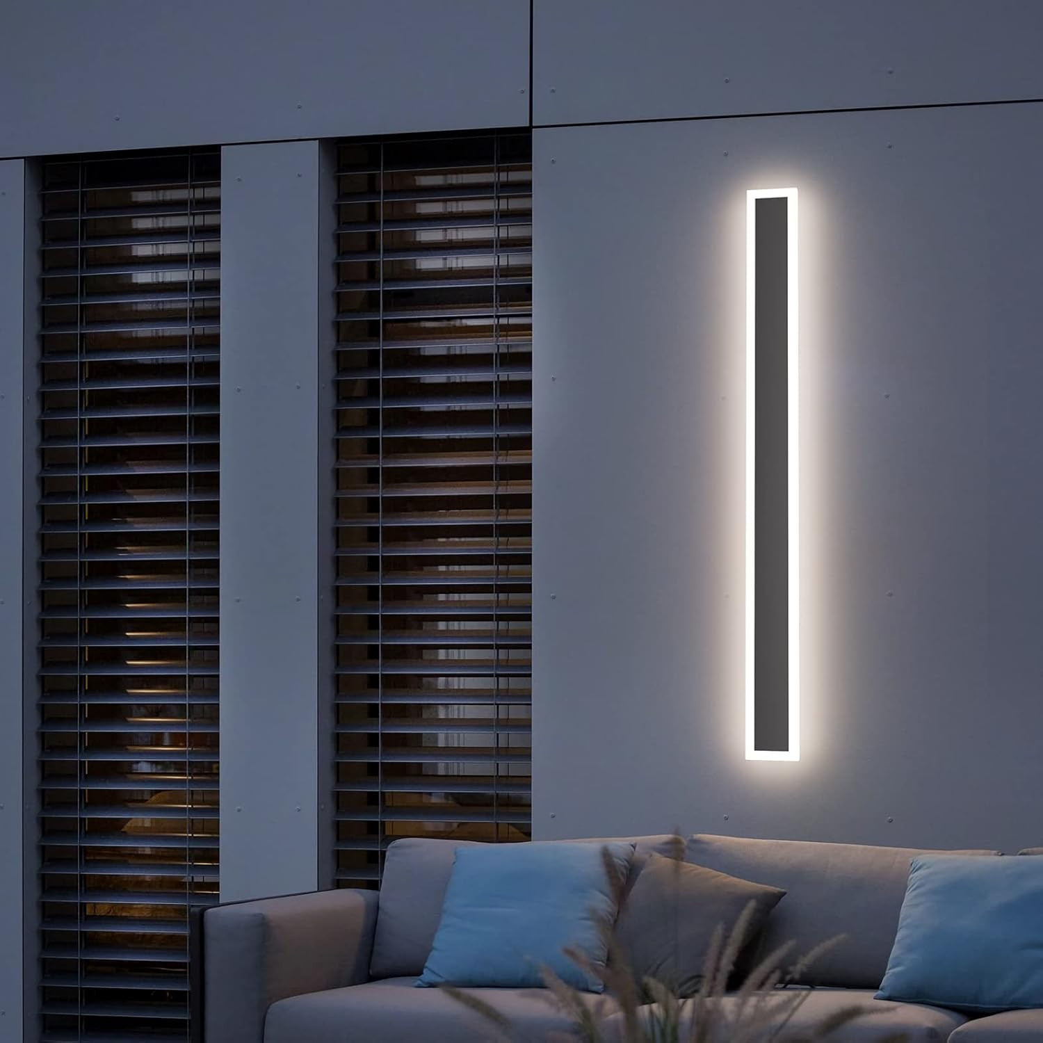Applique Parete LED Lineare Grigio Scuro IP54 - 100CM Interno Esterno