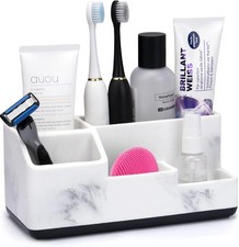 Toothbrush and Toothpaste Holder with Drainage, 5 Slots Bathroom Organizer Stora