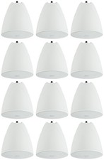 12 Rockville PEN-65T White 6.5" 70V Hanging Pendant Speakers For Office/Bar/Cafe