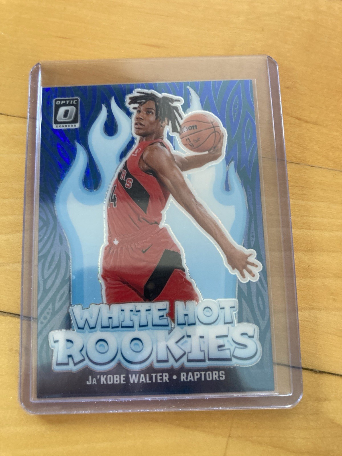 ja'kobe walter 2024-25 Optic White Hot Rookies Blue Hyper Prizm 008/175 #13 RC