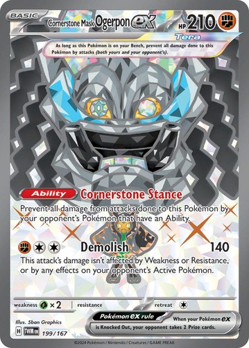 Cornerstone Mask Ogerpon ex 199/167 Twilight Masquerade Holofoil Pokemon