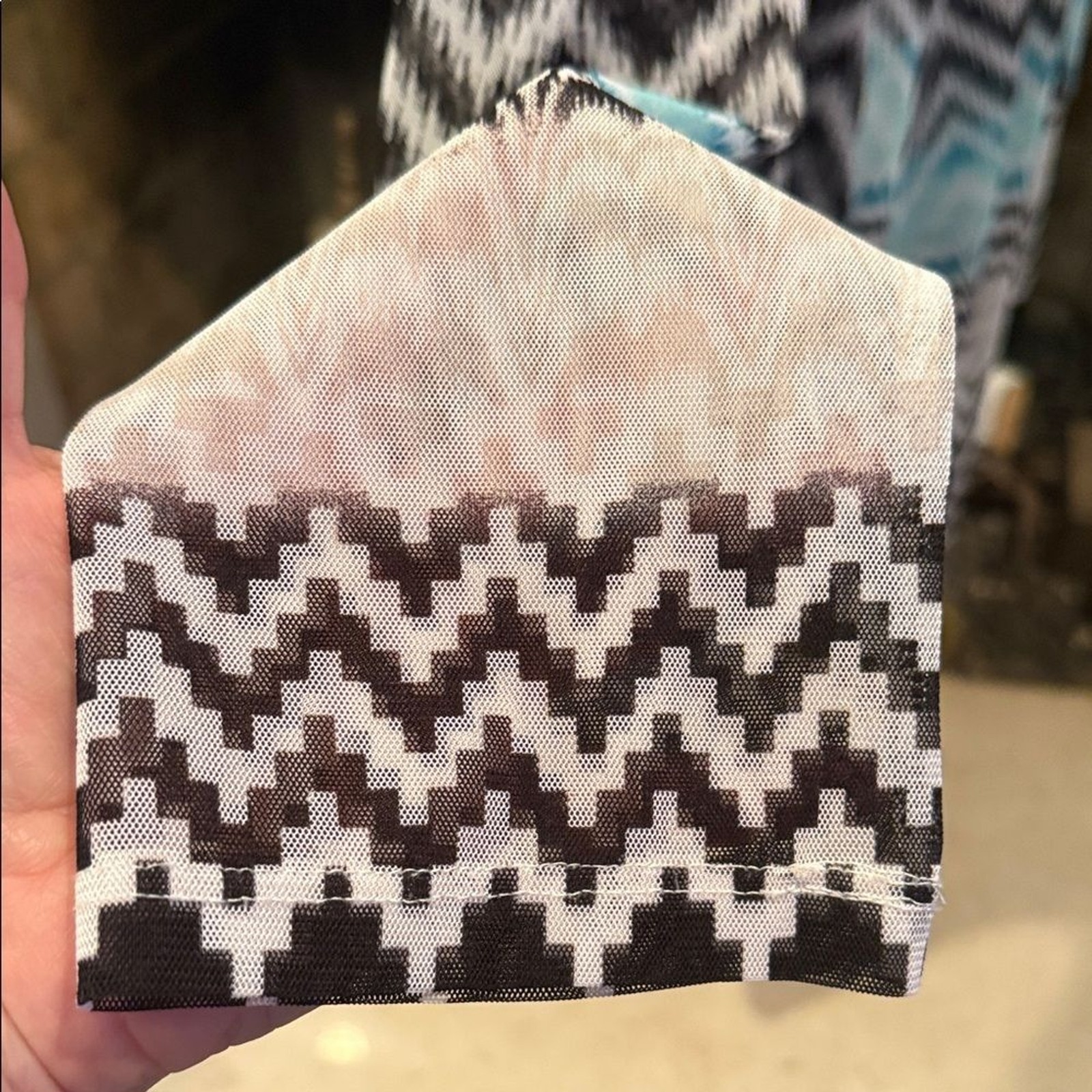 Chico's Blue Geometric Pattern Sheer Lightweight … - image 4