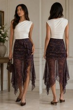 Veronica Beard Trixie Silk Floral Asymmetrical Midi Skirt Women s Size 4