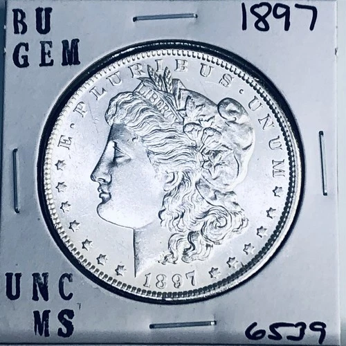1897 BU GEM MORGAN SILVER DOLLAR UNC MS+++ U.S. MINT RARE COIN 6539
