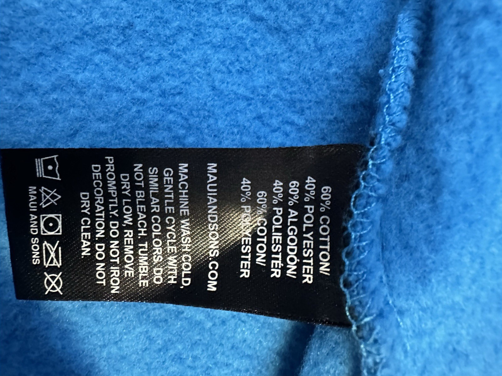MAUI & SONS Blue "Earth First" Graphic Fleece Sweatshirt XL image 5