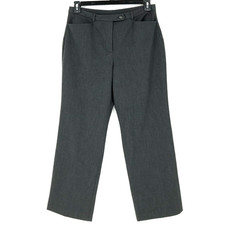 Talbots Dress Pants Petites 12P Dark Gray Stretch Straight Leg Pockets Vintage