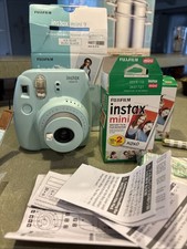 Fujifilm Instax Mini 9 Instant Film Camera - Ice Blue Excellent With Box Film