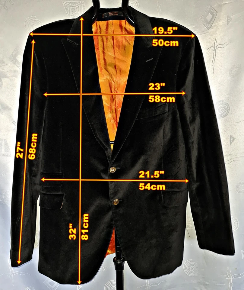 КУРТКА ВИНТАЖНЫЙ ПОДЛИННЫЙ BEN SHERMAN ЧЕРНЫЙ БАРХАТ ХЛОПОК МУЖСКОЙ БЛЕЙЗЕР-US38/EU 48 - Изображение 2 из 4