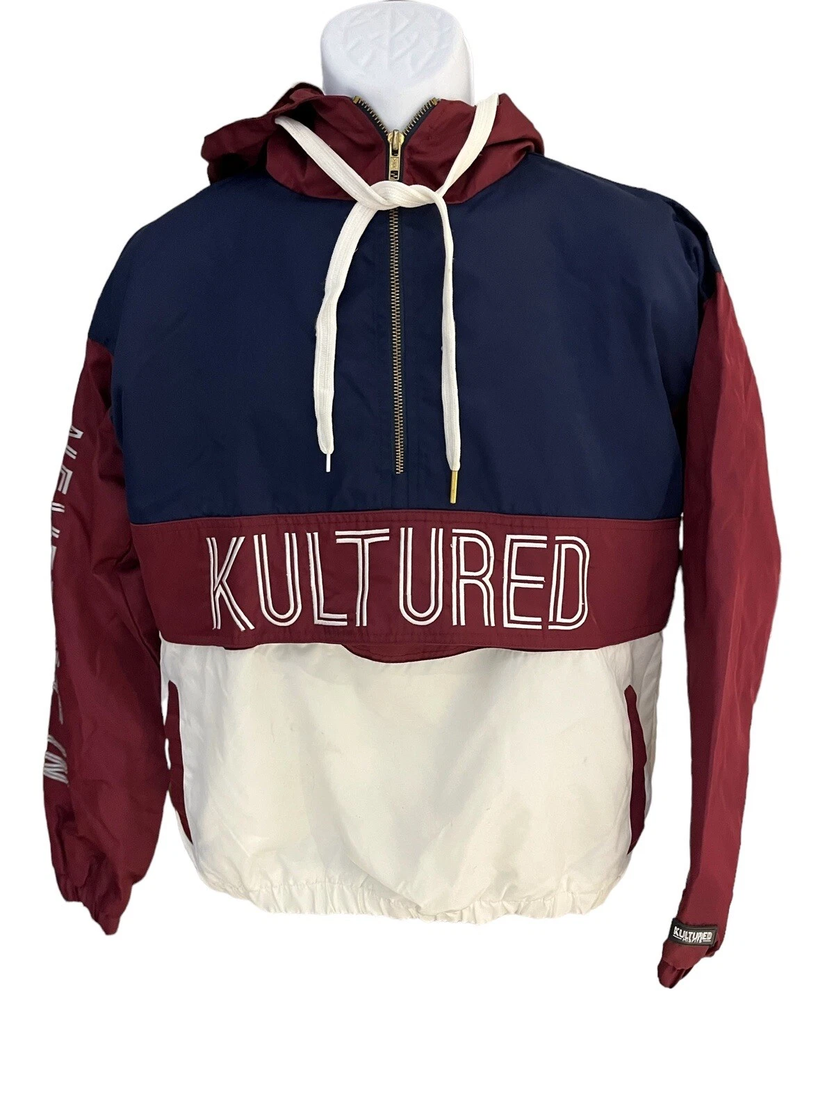 Kultured Men's S windbreaker never fit in embroidered full zip drawstring