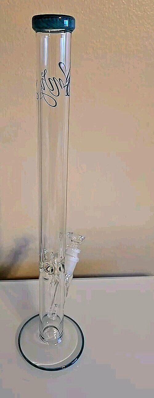 envy Glass 18" Straight Tube w/Teal Color Collectible Glass