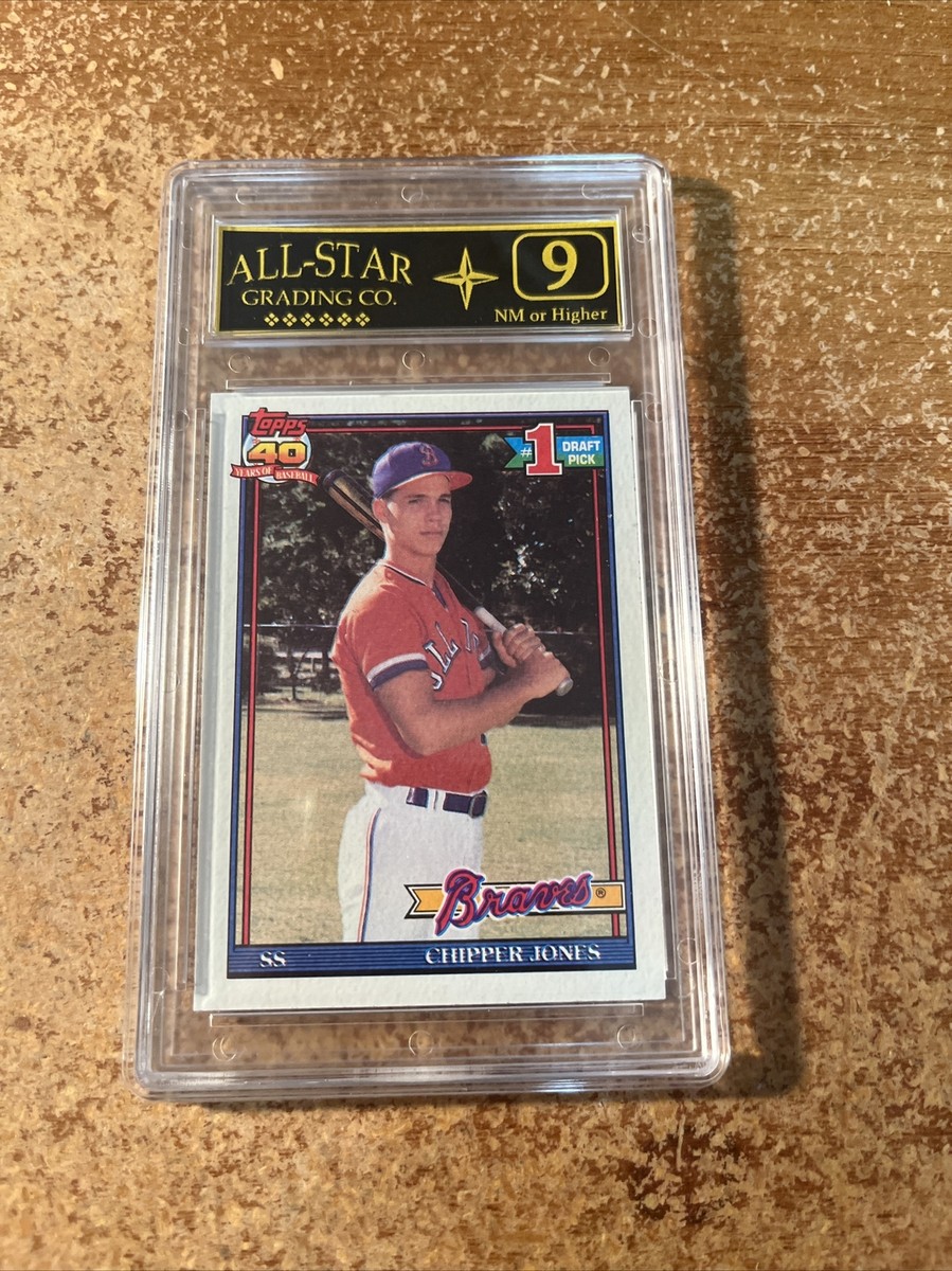 1991 Topps Chipper Jones Rookie #1 Draft Pick All Star Grading 9