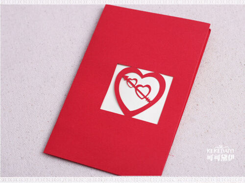 3D Pop Up Valentine's Day Heart Flower Greeting Card Girlfriend Wife Love Gift - Picture 14 of 22
