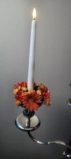 2 X Artificial Flower Candle Rings Wedding Table Christmas  Terracotta Orange 