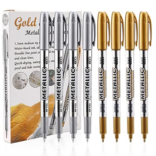 Gold and Silver Marker Metallic Fine Point Gold and Silver Markers Permanent ...