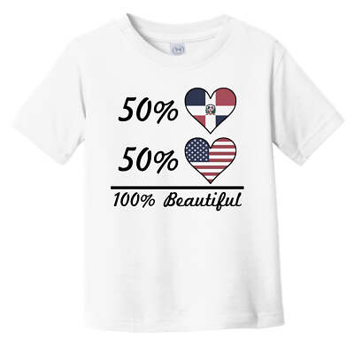 50% Dominican 50% American 100% Beautiful Dominican Republic Heart Toddler Shirt