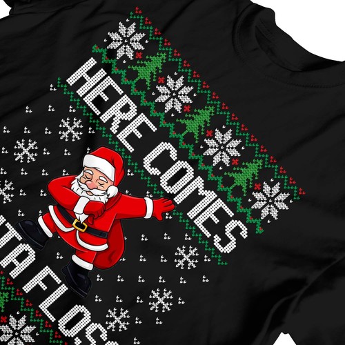 1Tee Kinder Mädchen Here Comes Santa Floss T-Shirt - Bild 3 von 15