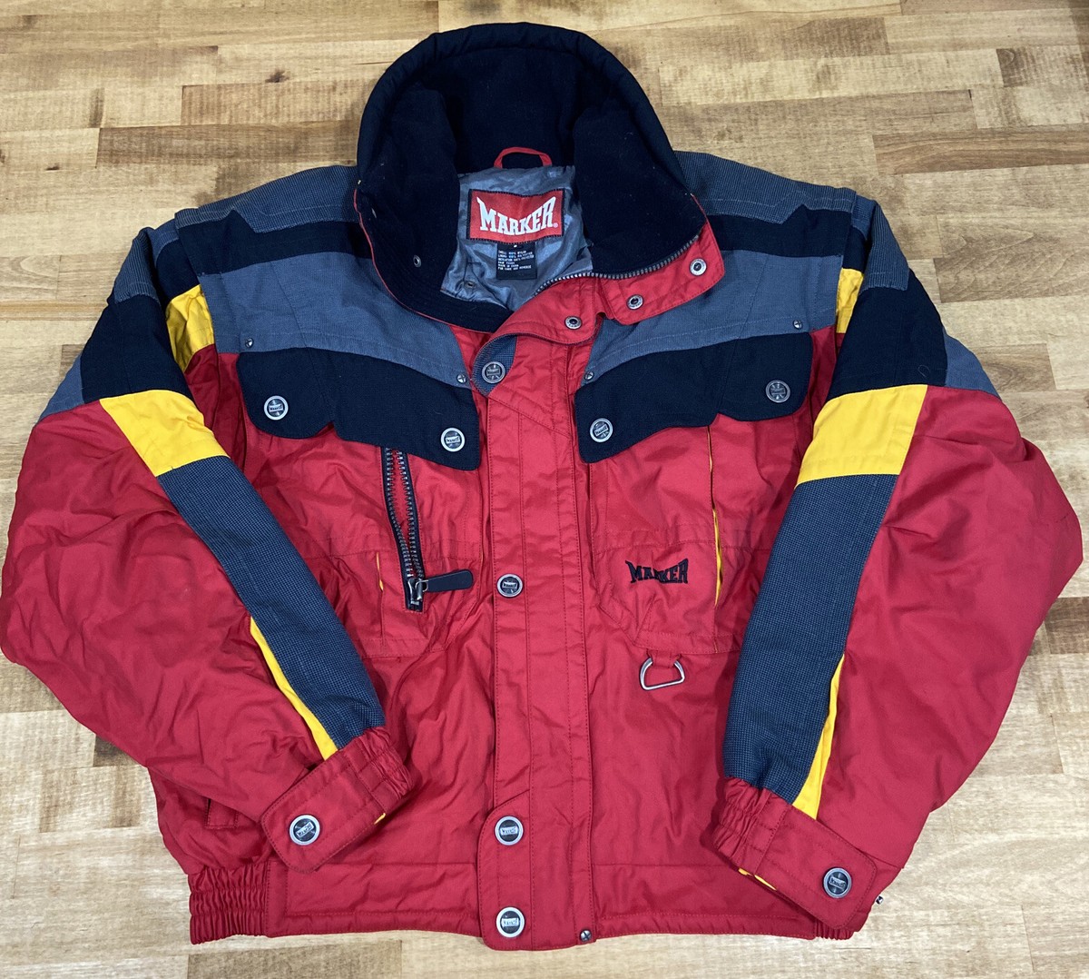 Marker Mens Small Winter Ski Snow Mobile Jacket Heavy Duty Zip Off