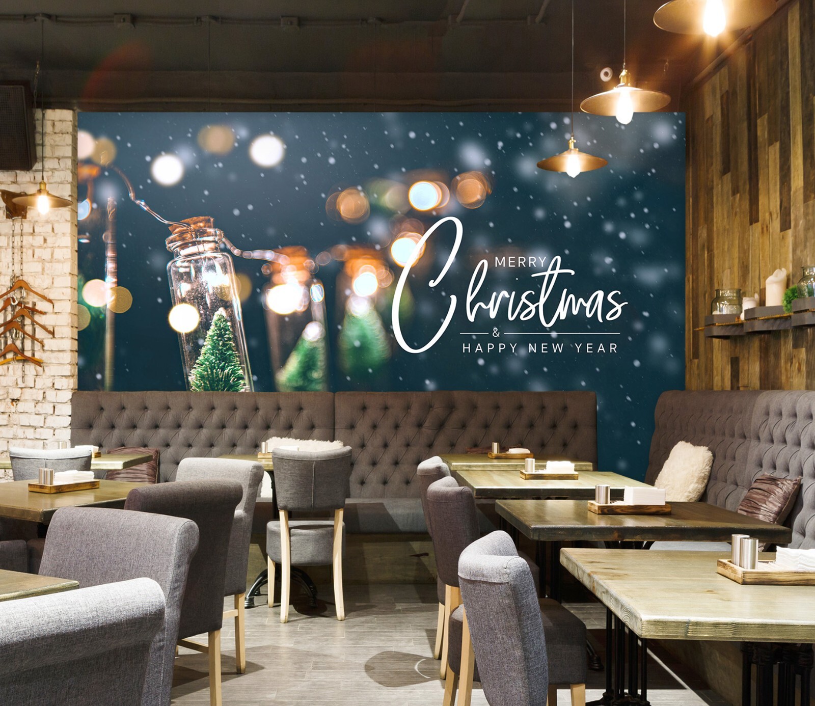 3D Christmas Bottle ZHUA45537 Peel and Stick Self-Adhesive Wall Mural