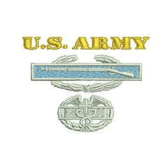 US Army CIB CMB Combat Infantry Medical Badge Embroidered Polo Shirt