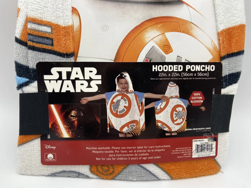 Poncho con capucha Disney Star Wars 22 pulgadas x 22 pulgadas ENVÍO GRATUITO Foto 2 de 4